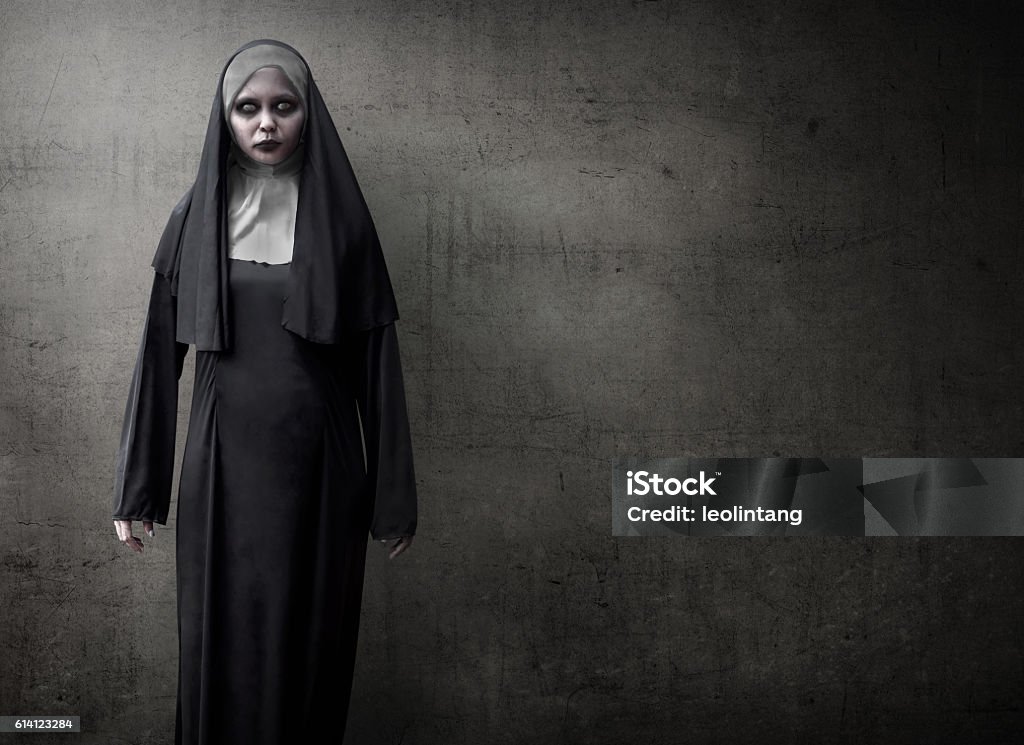 Scary Devil Nun Scary devil nun for halloween concept image Exorcism Stock Photo