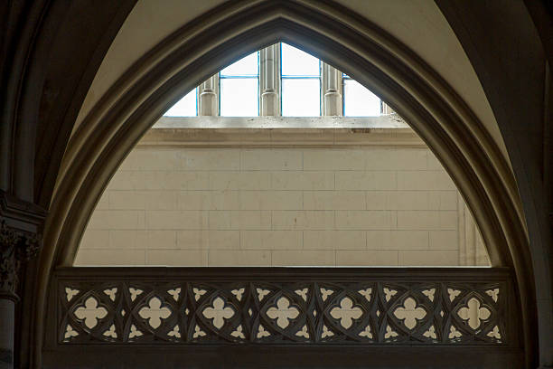 istock Arch with balcony and window in a cathedral 614124246