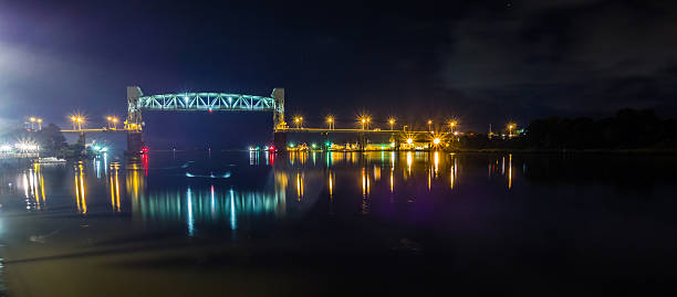 istock riverfront board walk scenes in wilmington nc at night 614127648