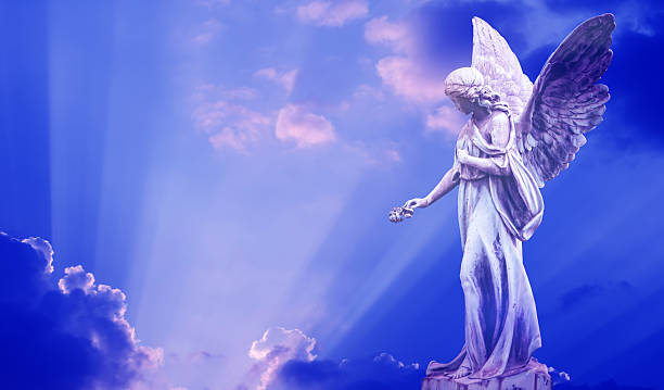 istock Beautiful angel in heaven 614128290