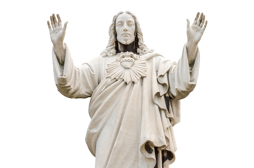 Antigua estatua de Jesucristo aislada photo