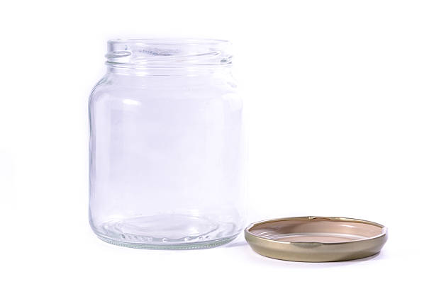 istock Glass Jar Jug Clear Transparent White Isolated Background Fresh 614131202