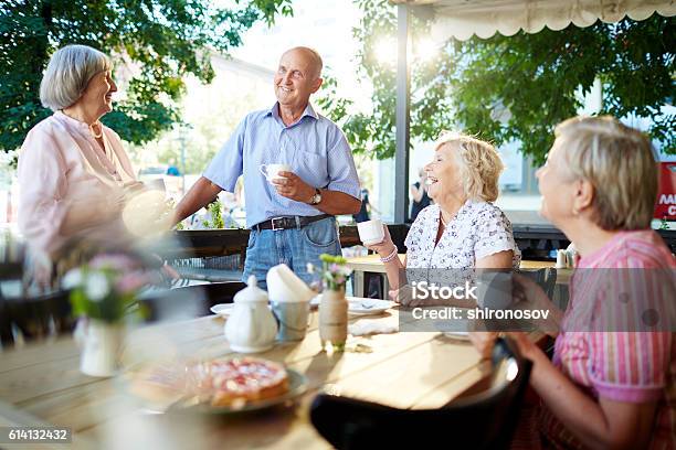 Gettogether Of Seniors Stock Photo - Download Image Now - Senior Adult, Cafe, Social Gathering