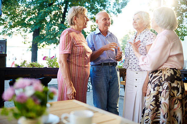 istock Conversation of senior people 614132440
