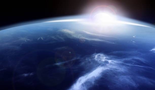 istock 3D illustration of sunrise over the horizon 614132744