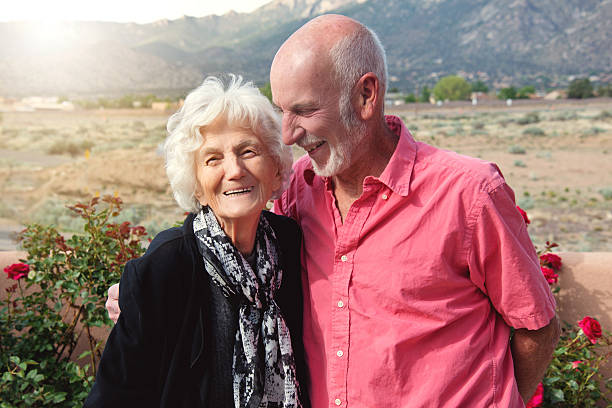 istock Happy senior people in the garden 614133264