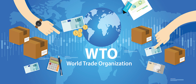 WTO World Trade Organization vector illustration market