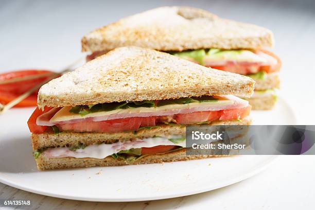 Ham Sandwich Stock Photo - Download Image Now - Sandwich, Nature, Club Sandwich