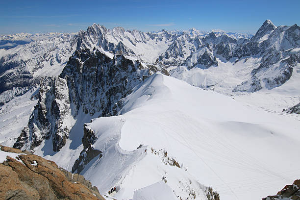 istock Extreme Skiing area Vallee Blanchet at Aiguille de Midi 614135864