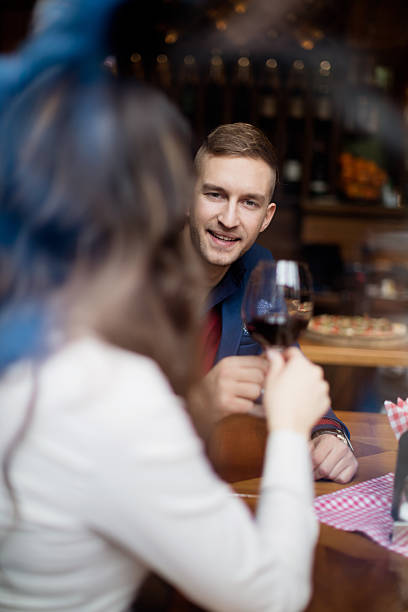 istock Loving couple toasting with wine 614138426