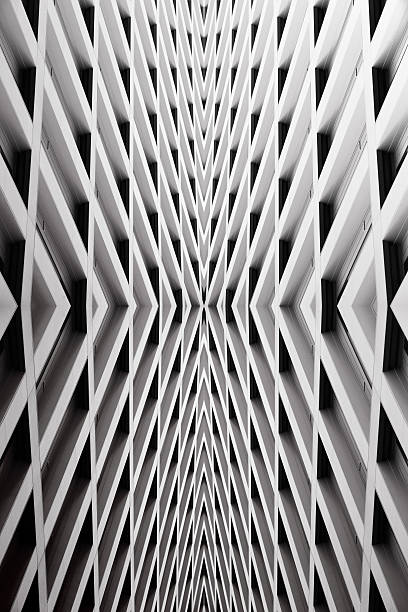 istock Digitally composed photo of building corner with modular concrete structure 614138884