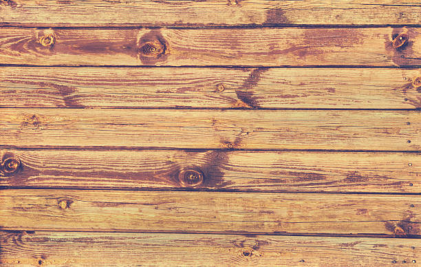 istock Wooden plank background, dark horizontal boards, wood texture, old table 614142088