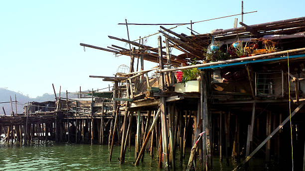 istock Tai O, Discarded Houses on stilts - Stock image 614142374