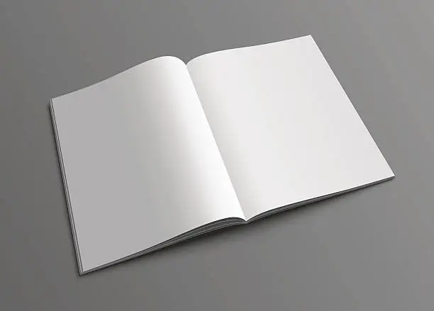 Vector illustration of Vector open magazine or brochure mockup template.