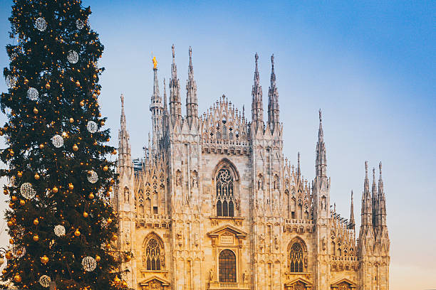 istock Dome of Milan and Christmas Tree 614144664