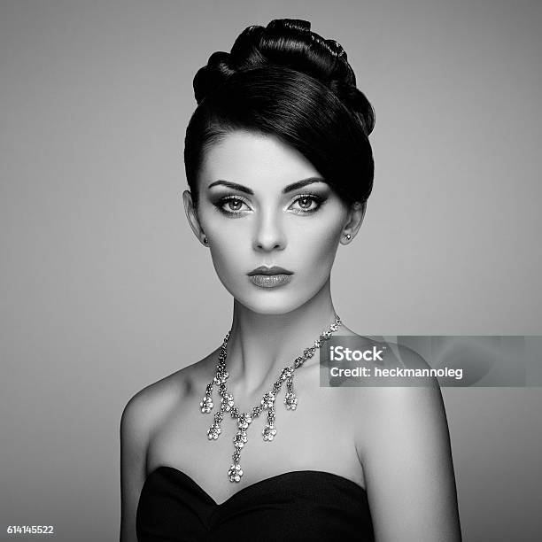 Fashion Portrait Of Young Beautiful Woman With Jewelry Stock Photo - Download Image Now