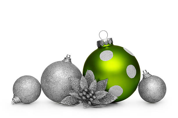 istock Group of christmas balls isolated on white background 614148664