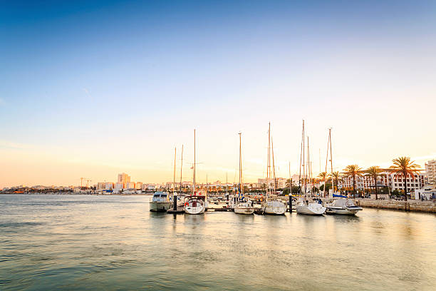 Marina on Arade River in Portimao, Portugal Marina on Arade River in Portimao, Algarve, Portugal faro district portugal photos stock pictures, royalty-free photos & images