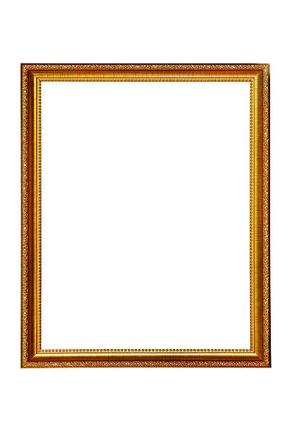 istock Gold picture frame Isolated on white background 614150756