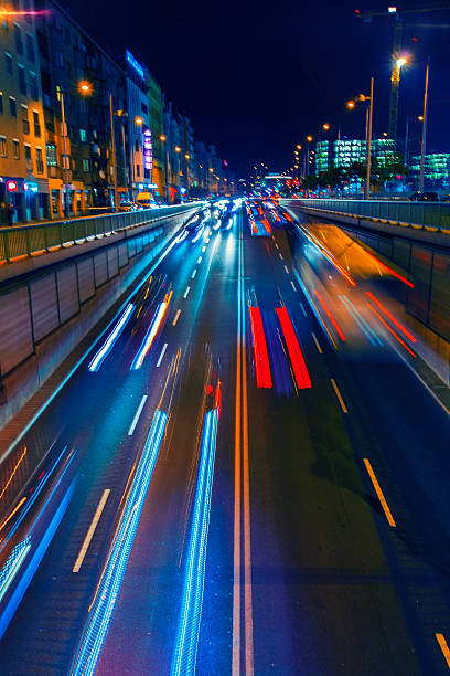 istock colorful light trace from night traffic in the city 614151248