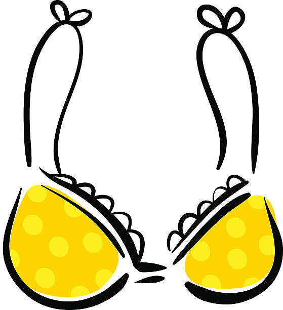 Schizzo a inchiostro di disegno brassiere giallo - illustrazione arte vettoriale