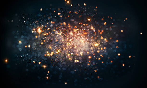 fuoco scintille sfondo bokeh - space galaxy star glitter foto e immagini stock