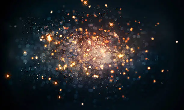 Photo of fire sparkles bokeh background