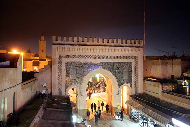 AFRICA MOROCCO FES The blue Gate at the Bab Bou Jeloud in the old City in the historical Town of Fes in Morocco in north Africa. bab boujeloud stock pictures, royalty-free photos & images