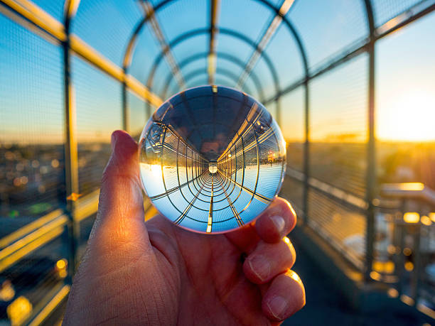 istock Walkway viewed through a Crystal Ball at Sunrise 614211924