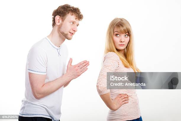 Woman Angry On Man Apologizing Her Stock Photo - Download Image Now -  Adult, Adults Only, Arguing - iStock