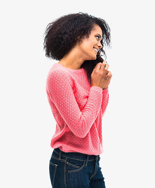 istock Smiling woman looking away 614216848