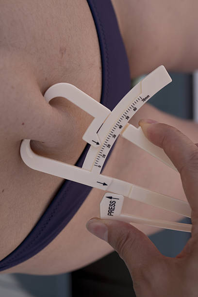 istock Woman measuring body contouring 614217622