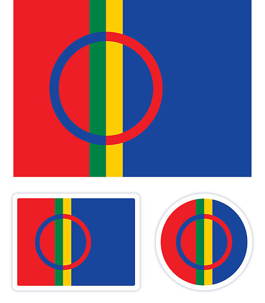 sami flaga - european culture europe national flag flag stock illustrations