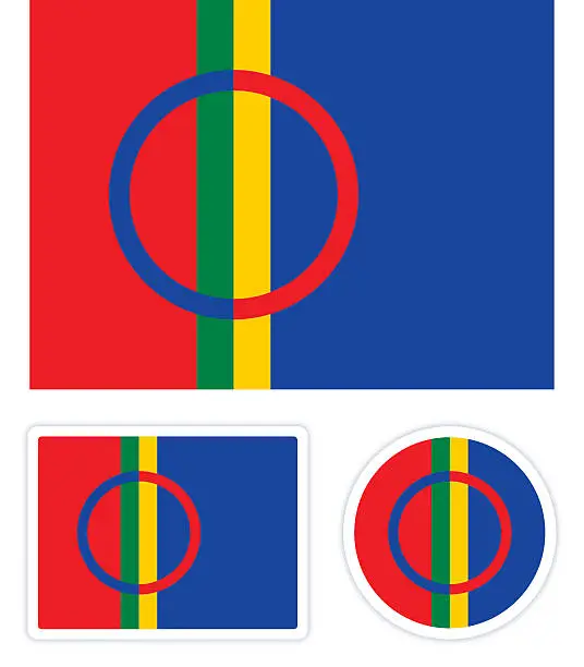 Vector illustration of Sami Flag