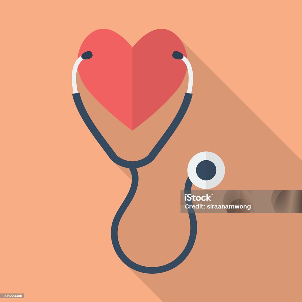 Heart with Stethoscope Heart with Stethoscope. Medical concept Valentine's Day - Holiday stock vector