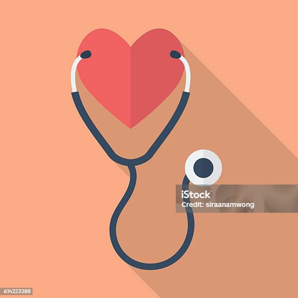 Heart With Stethoscope Stock Illustration - Download Image Now - Valentine's Day - Holiday, Doctor, Healthcare And Medicine