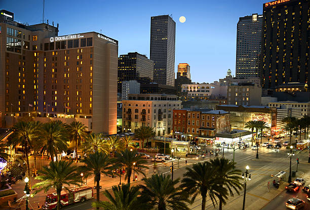 istock Cityscape in the Moonlight, New Orleans 614224694