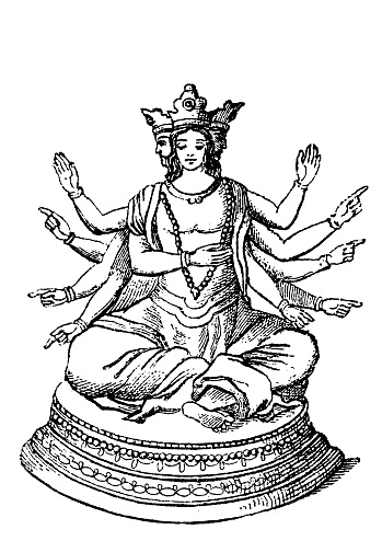 Antique illustration of a Shiva