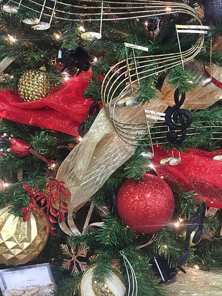 istock Close up of Christmas tree ornaments 614229802