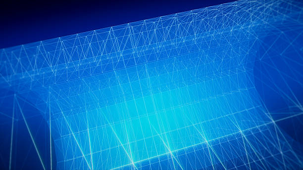 istock Abstract futuristic polygonal space, Tube structure. 614230146