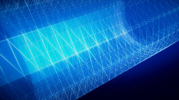 istock Abstract futuristic polygonal space, Tube structure. 614230548