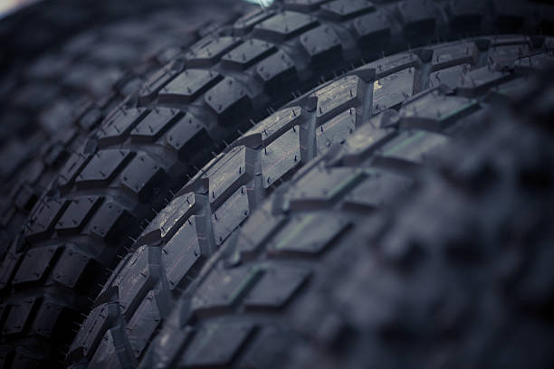 New motorcycle tires stock photo
