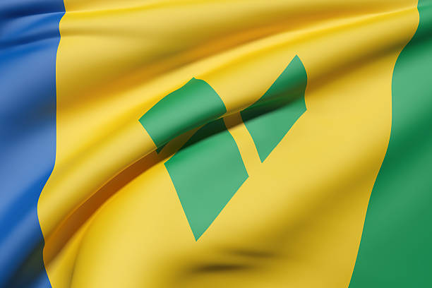 istock Saint Vincent and the Grenadines flag waving 614236074