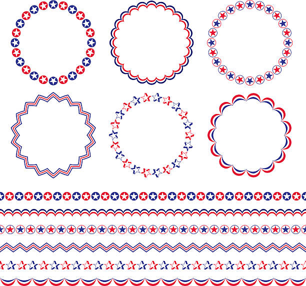 red white blue patriotic frames and borders red white blue patriotic frames and borders american flag bunting stock illustrations