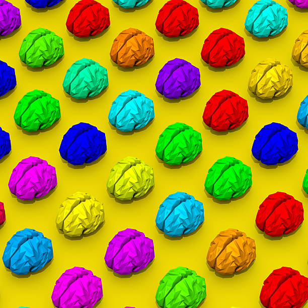 istock Colorful brain illustration patter 614240538