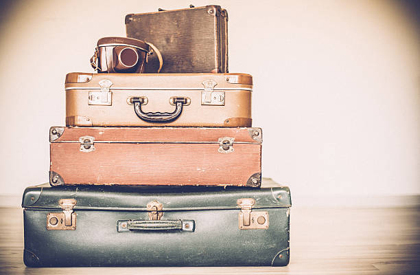 Vintage suitcases stock photo