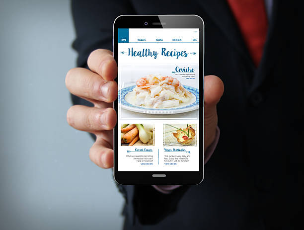 online recipes businessman smartphone