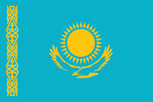 카자흐스탄 국기 - 카자흐스탄 stock illustrations