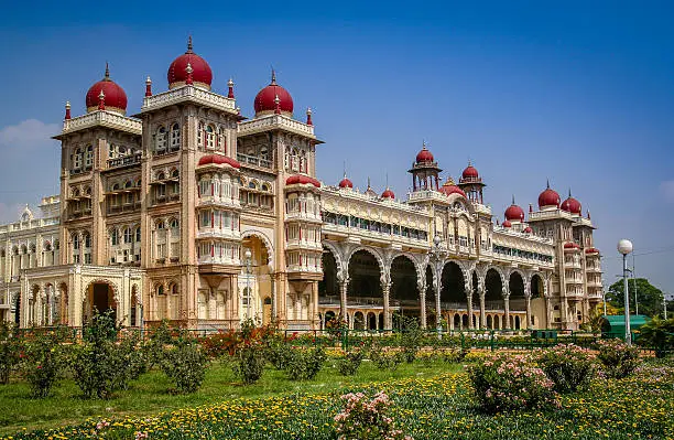 The beautiful Maharajahs Palace in Mysore, Karnataka, India