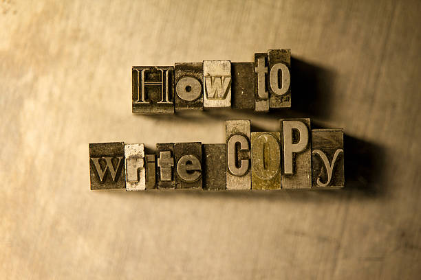 istock How to write copy - Metal letterpress lettering sign 614243878
